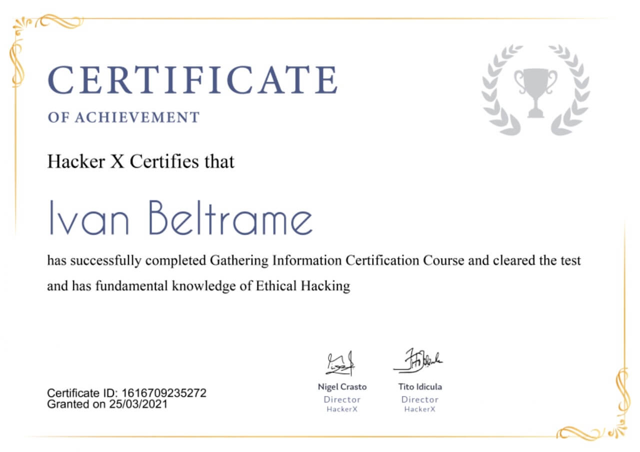 Certificato di gathering information