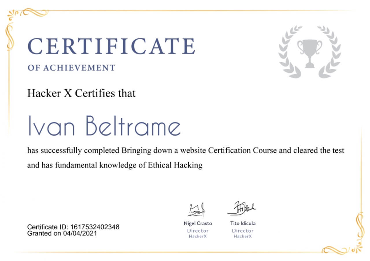 Certificato di bring down a website